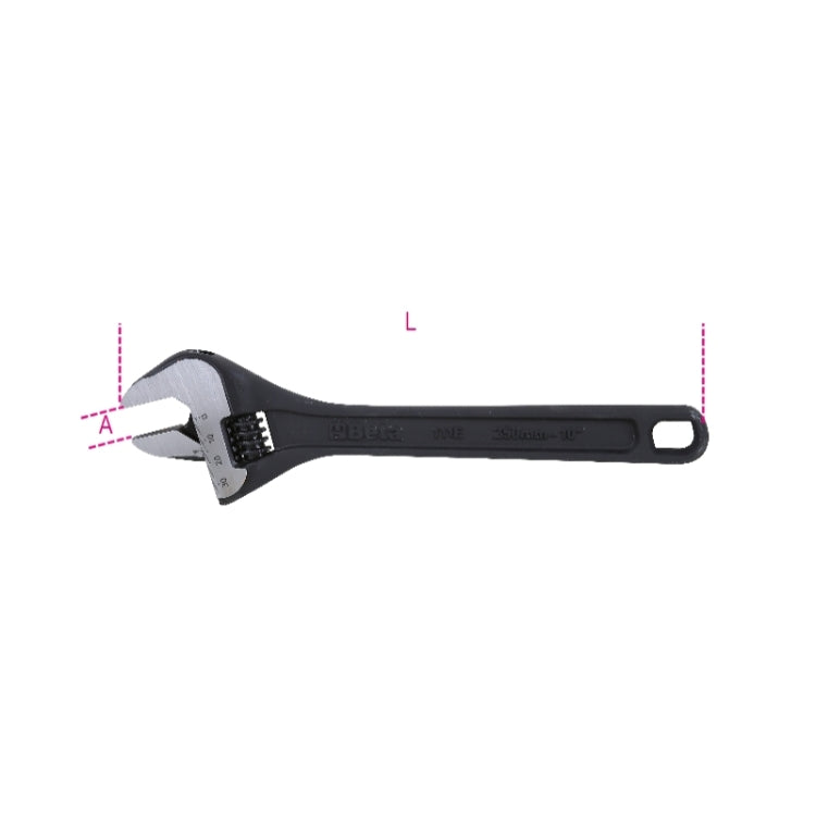 Beta 111EN Adjustable Wrenches With Scales, Black Phosphated Finish