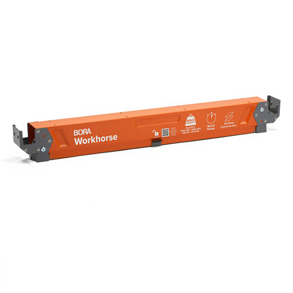 Orange and grey BORA Workhorse x shown folded flat on a white background.