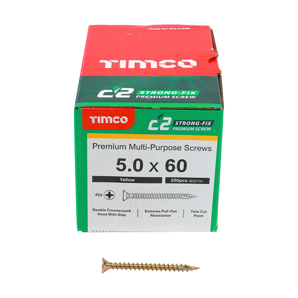 Timco C2 Strong-Fix Multi-Purpose Structural Woodscrews (PZ Double-Countersunk)
