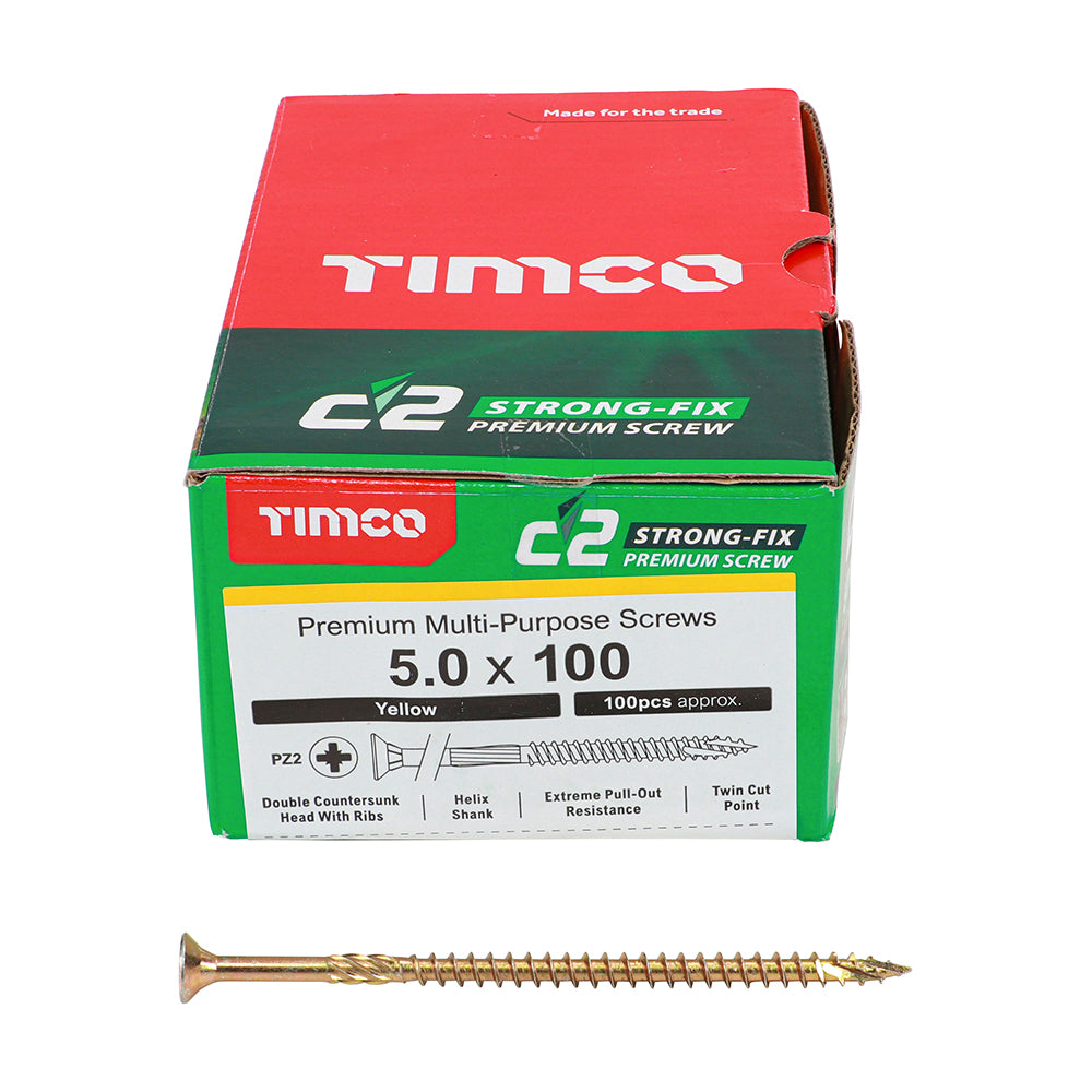Timco C2 Strong-Fix Multi-Purpose Structural Woodscrews (PZ Double-Countersunk)