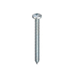 Self Tapping screw with a Pan Head Pozi Drive on a white background