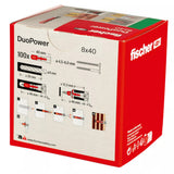 Fischer DuoPower screw packaging box on a white background