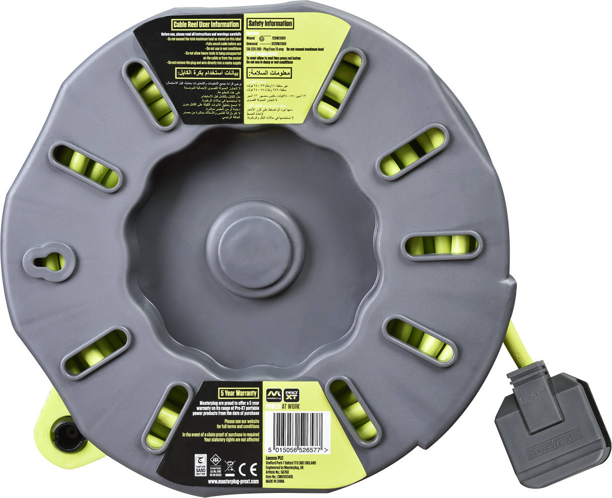 Masterplug Pro-XT 4 Socket 13A Casette Reel 240V