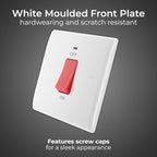 BG Nexus 800 Series White Moulded 45A Double Pole Cooker Switch