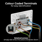 BG Nexus 800 Series White Moulded 45A Double Pole Cooker Switch