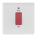 BG Nexus 800 Series White Moulded 45A Double Pole Cooker Switch