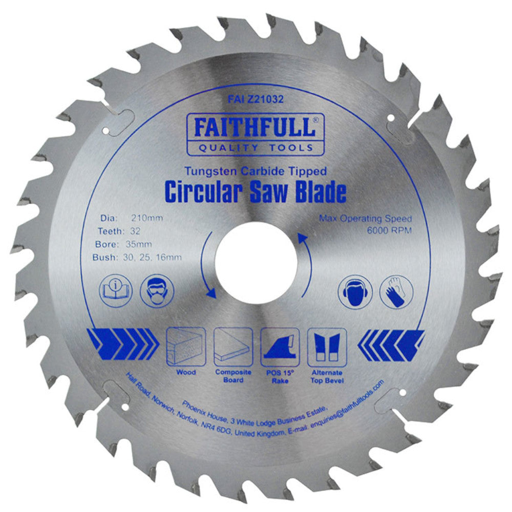 Faithfull 210mm Circular Saw Blade TCT 32T
