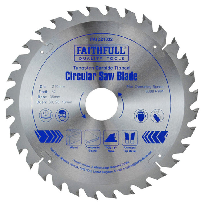 Faithfull 210mm Circular Saw Blade TCT 32T