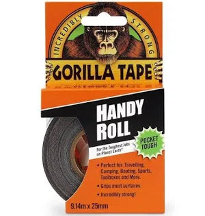 Gorilla Tape Handy Roll | Strong Outdoor Duct Tape 25mm x 9m