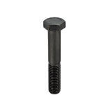 A single black hex head threaded bolt with a UNC thread shown vertically against a plain white background.