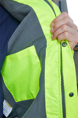 Hi Vis Fleece Lined Bomber Jacket Yellow