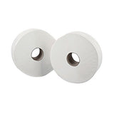 2Work White 2-Ply Mini Jumbo Toilet Rolls Pack of 12