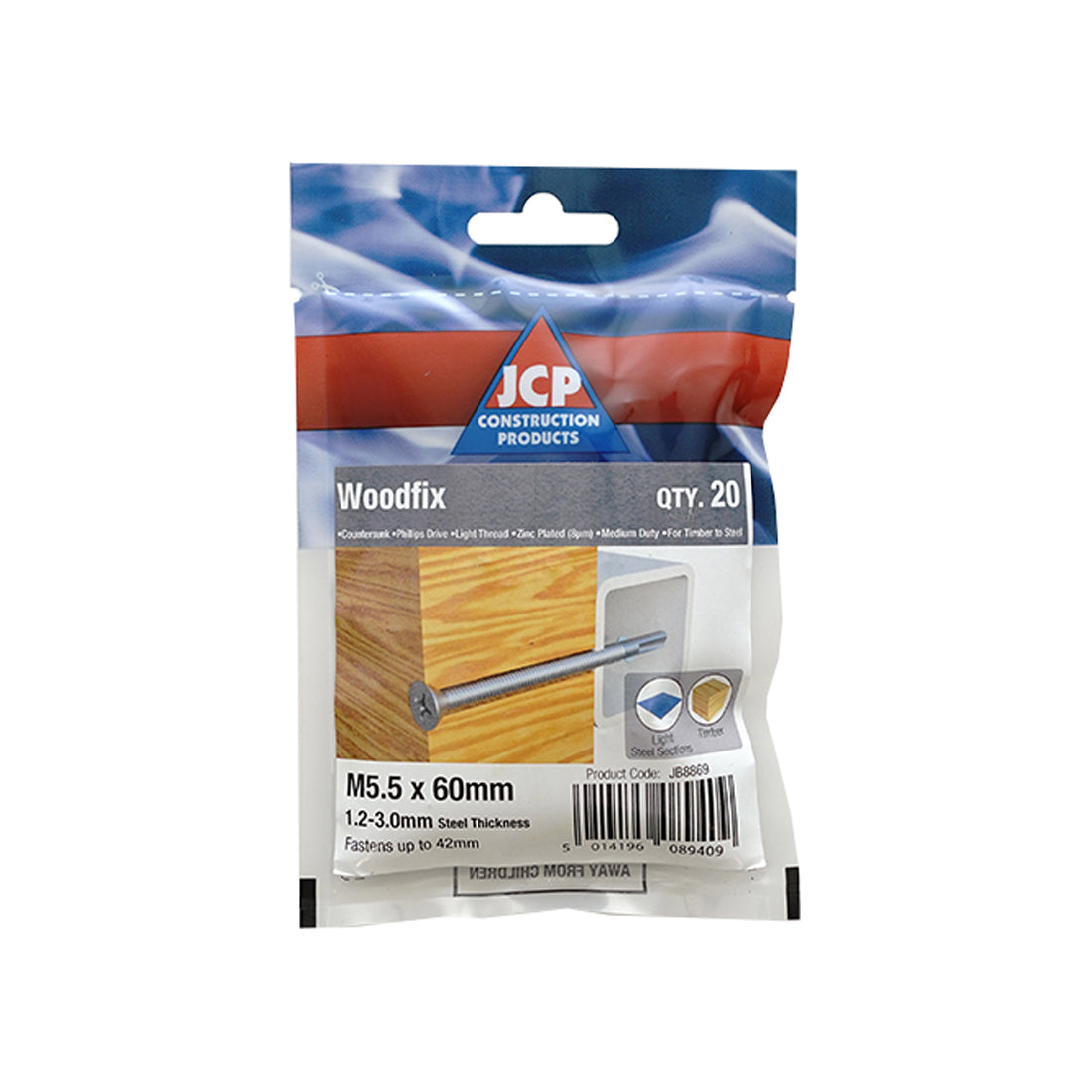 JCP Woodfix Self-Drilling Screws BZP