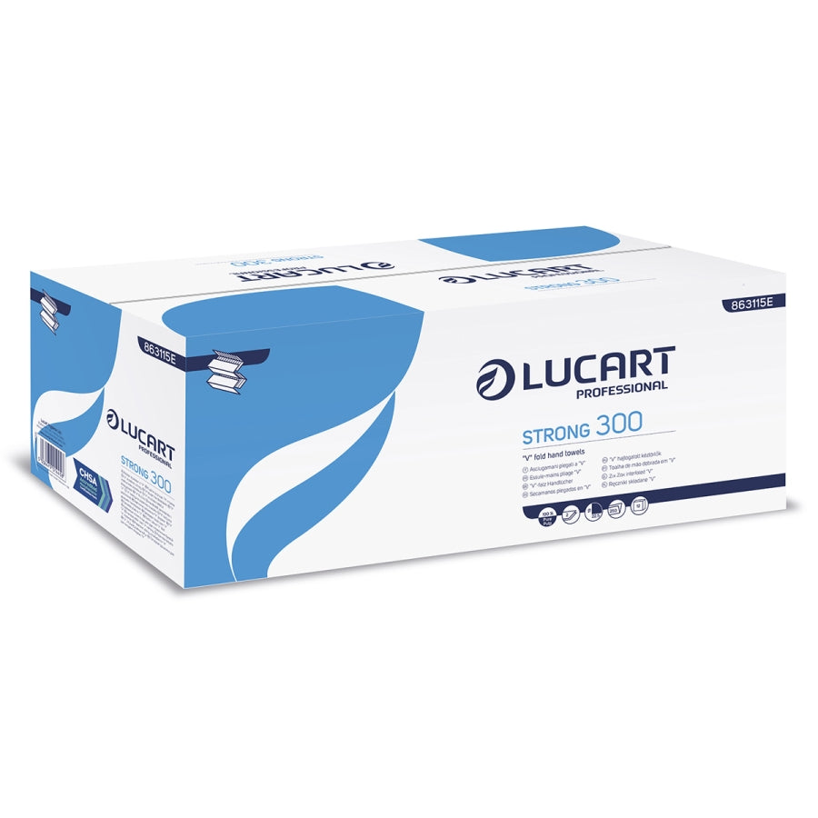 Lucart White Interfold Hand Towels 2 Ply, V Fold Box of 3200