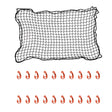 image showing Kargo cargo net and the 20 orange hooks included in the pack