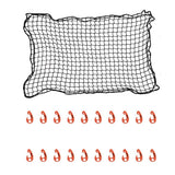 image showing Kargo cargo net and the 20 orange hooks included in the pack