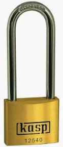 KASP 40×63mm Brass Padlock | Long Shackle Outdoor Security Lock