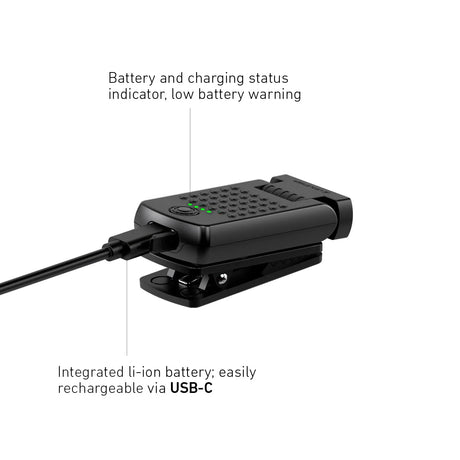 Ledlenser W1R WORK Rechargeable Clip Light with USB-C connection on a white background