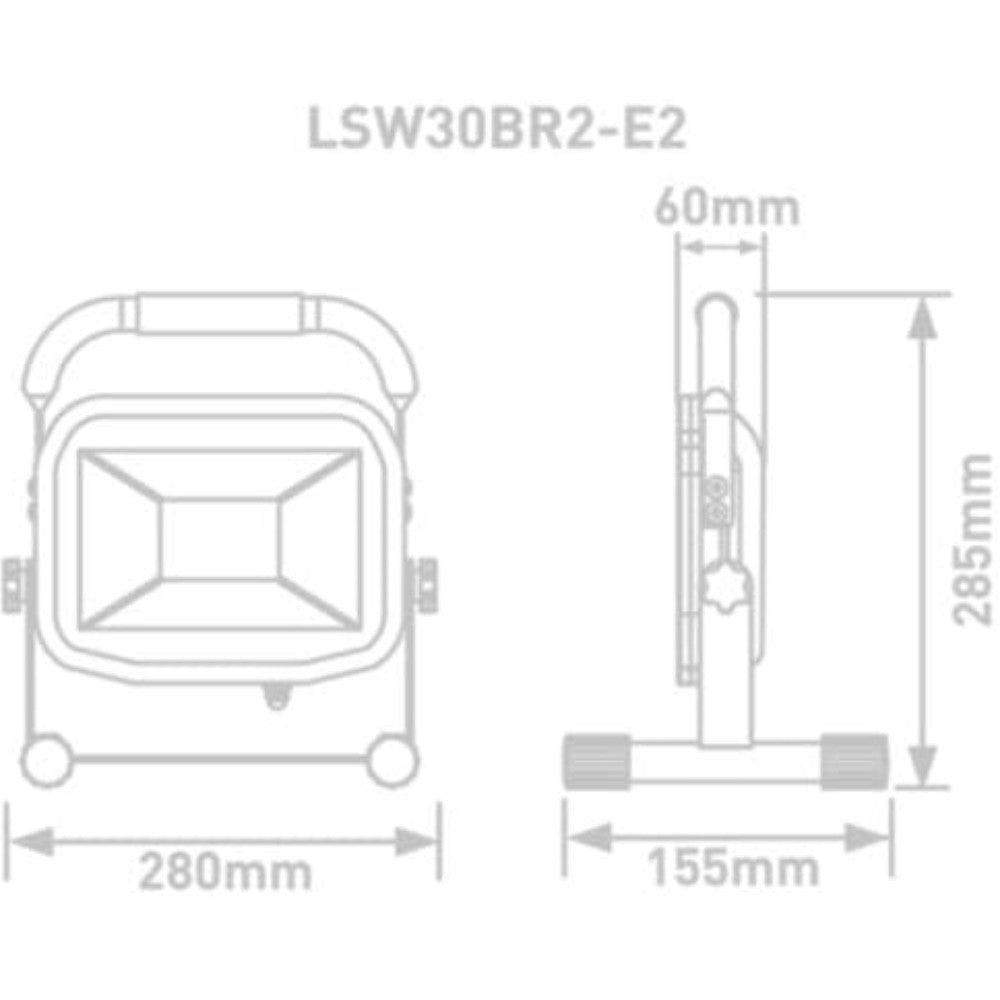 Luceco LSW30BR2 Slimline LED Work Light IP65, 38W, 3000lm