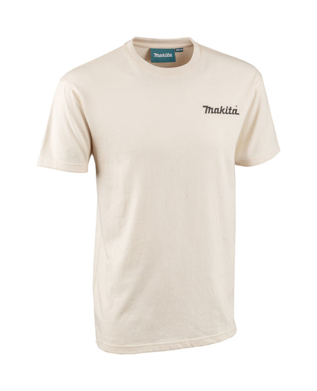 off white t-shirt with Makita logo on a white background