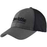 Makita Origin Trucker Cap in grey with a Makita logo on a white background