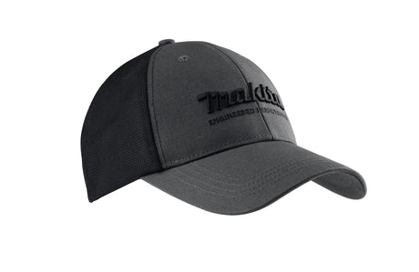 Makita Origin Trucker Cap in grey with a Makita logo on a white background.