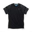 Black t-shirt with Makita logo and camo pattern sleeves on a white background