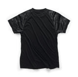 Black Makita Tech t-shirt with camo sleeves on a white background
