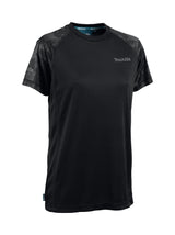 Black Makita Tech t-shirt with Makita logo on a white background