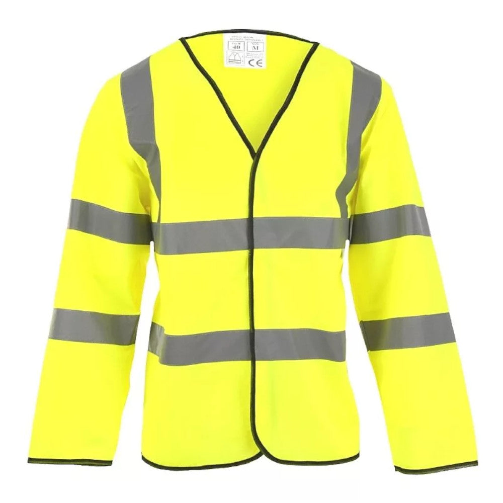 Yellow Long Sleeve Hi-Vis Waistcoat EN471 Class 3