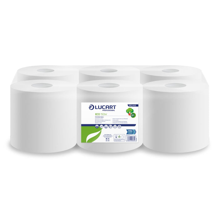 Lucart Easy 150W White Centre Feed Rolls Pack of 6