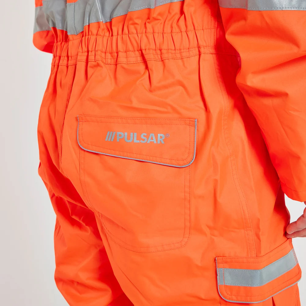 Pulsar PR505-R-ORG Hi Vis Waterproof Coverall Orange