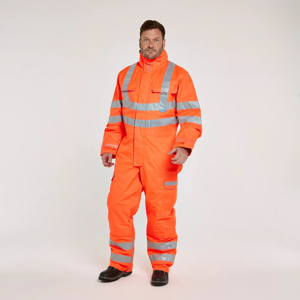Pulsar PR505-R-ORG Hi Vis Waterproof Coverall | Class 3 – Electro South ...