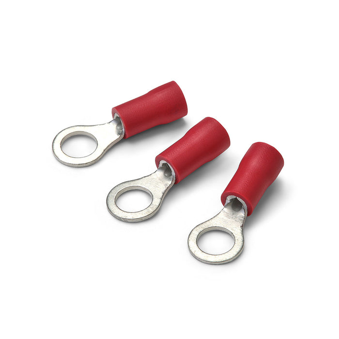 Red Pre-Insulated Ring Terminals for 0.5-1.5mm² Wire - Packs of 100