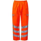 Pulsar Waterproof Over Trousers in Hi Vis Orange PR503TRS, shown from the front.