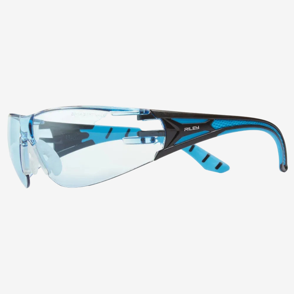 Riley Stream Blue Safety Spectacles with Blue Lens & Tecton 400 Coating