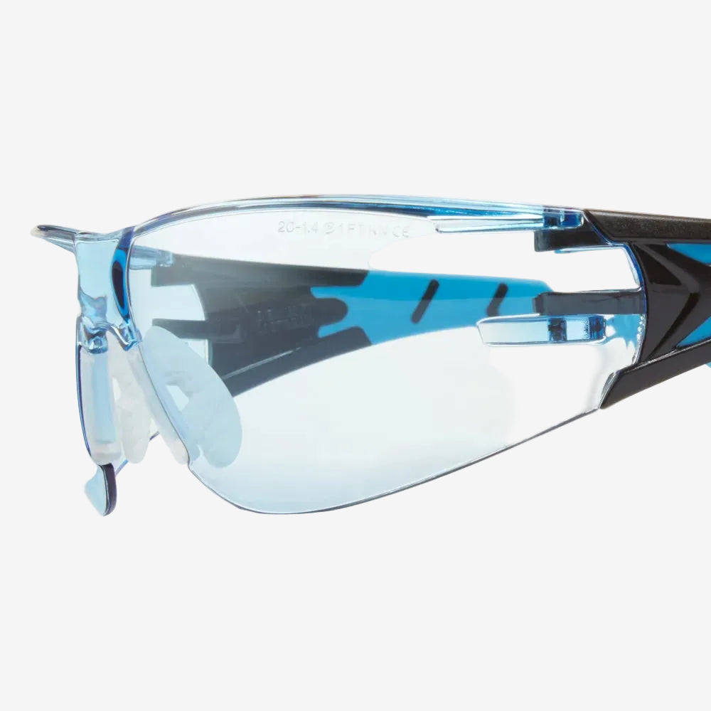 Riley Stream Blue Safety Spectacles with Blue Lens & Tecton 400 Coating