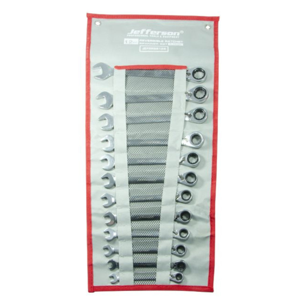 Jefferson 12 Piece Reversible Ratchet Spanner Set 8-19mm