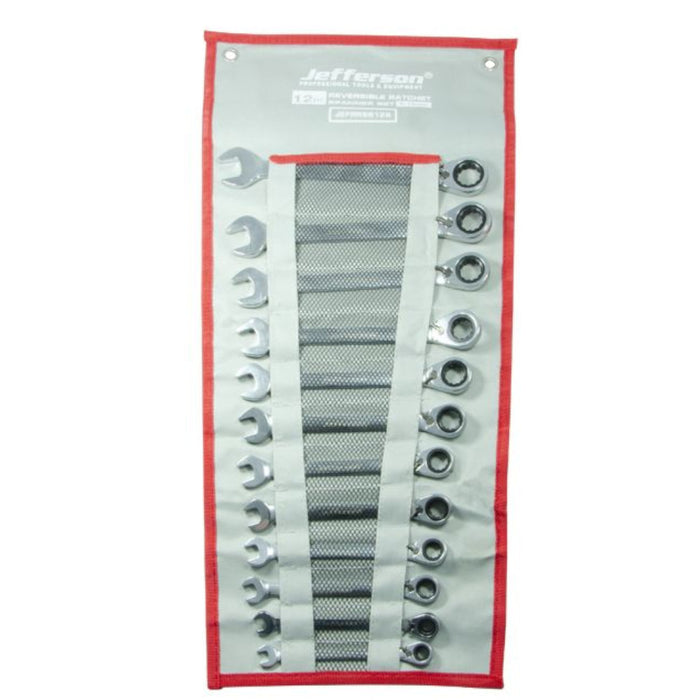 Jefferson 12 Piece Reversible Ratchet Spanner Set 8-19mm