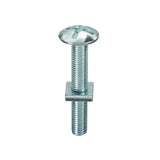 Metric Roofing Bolts With Square Nuts BZP