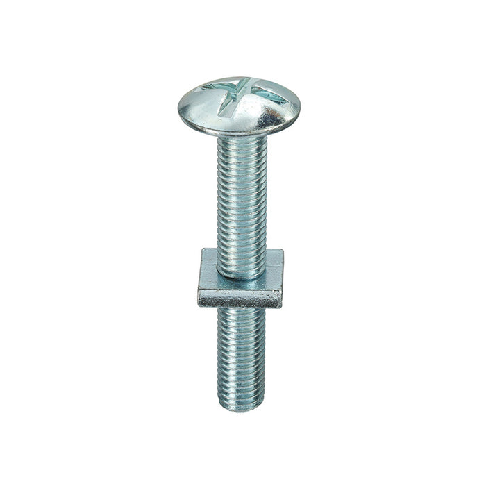 Metric Roofing Bolts With Square Nuts BZP
