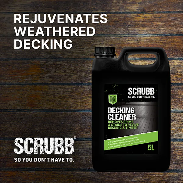 Scrubb Decking Cleaner & Rejuvenator 5L – Removes Tough Grime, Algae