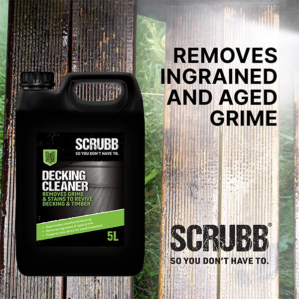 Scrubb Decking Cleaner & Rejuvenator 5L – Removes Tough Grime, Algae