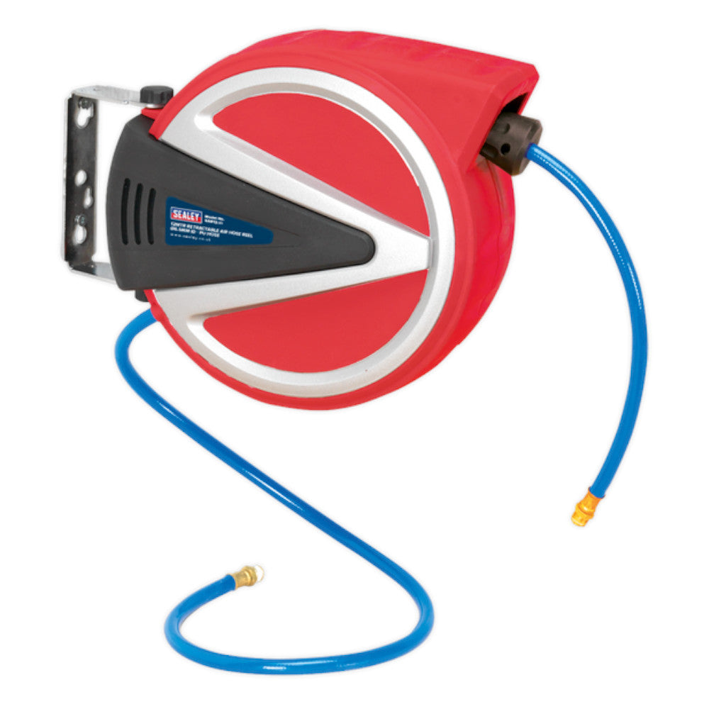 Sealey 12Mtr Retractable PU Air Hose Reel 6.5mm ID