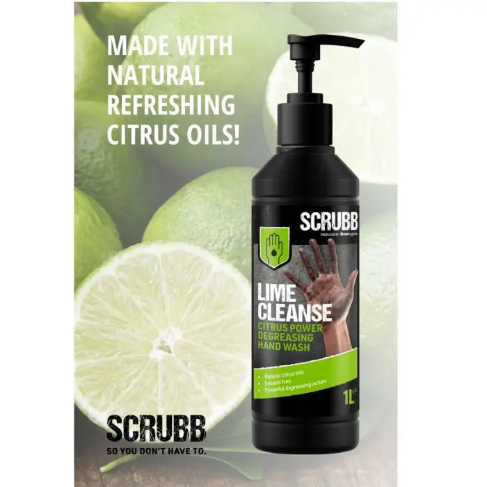SCRUBB Lime Cleanse H22 Pump Bottle 1 Ltr Scrubb