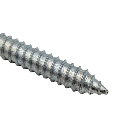 close up wood screw thread on a white background