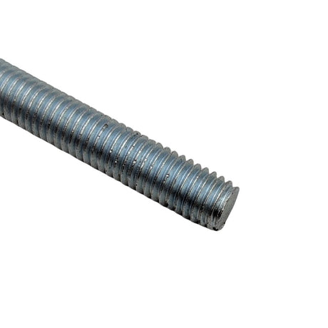 Close up of threaded stud end on a white background