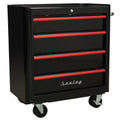 Sealey AP28204BR Premier™ Retro Style Rollcab 4 Drawer - Black with Red Anodised Drawer Pulls Electro South West Ltd