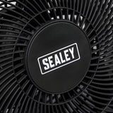 Black fan with Sealey logo on a white background