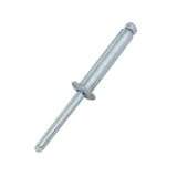 Metal steel rivet on a white background